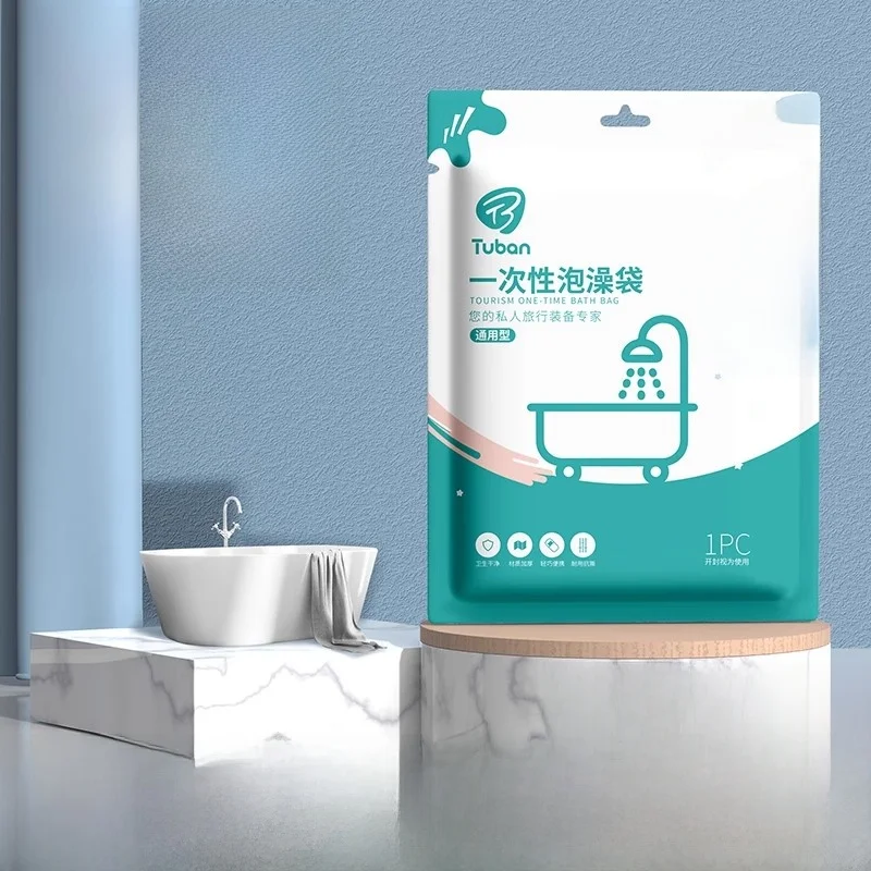 

Thiened Plastic Bath Tub Bag for Travel And Hotel Use 0 Pieces Set Large Size Disposable Bathing Buet Home Use