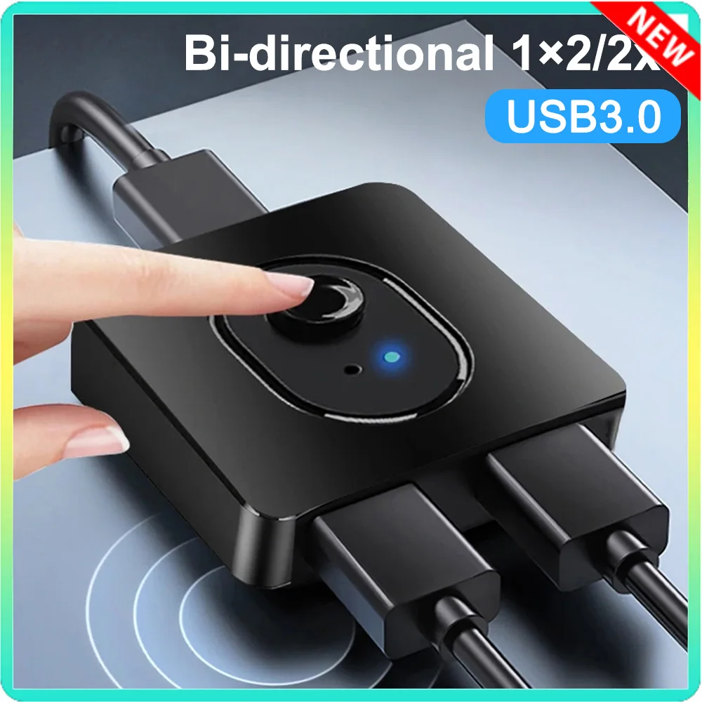 Selettore interruttore USB 3.0 Selettore interruttore KVM 5Gbps USB 3.0 BI-Direction Switch Splitter Stampante Tastiera Mouse Condivisione Nuovo