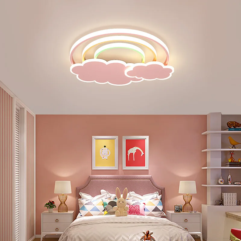 Rainbow Cloud Kids Lighting Fixtures Baby Child Room Chandelier Lighting For Kids Room Children\'s Room Bedroom Led Light