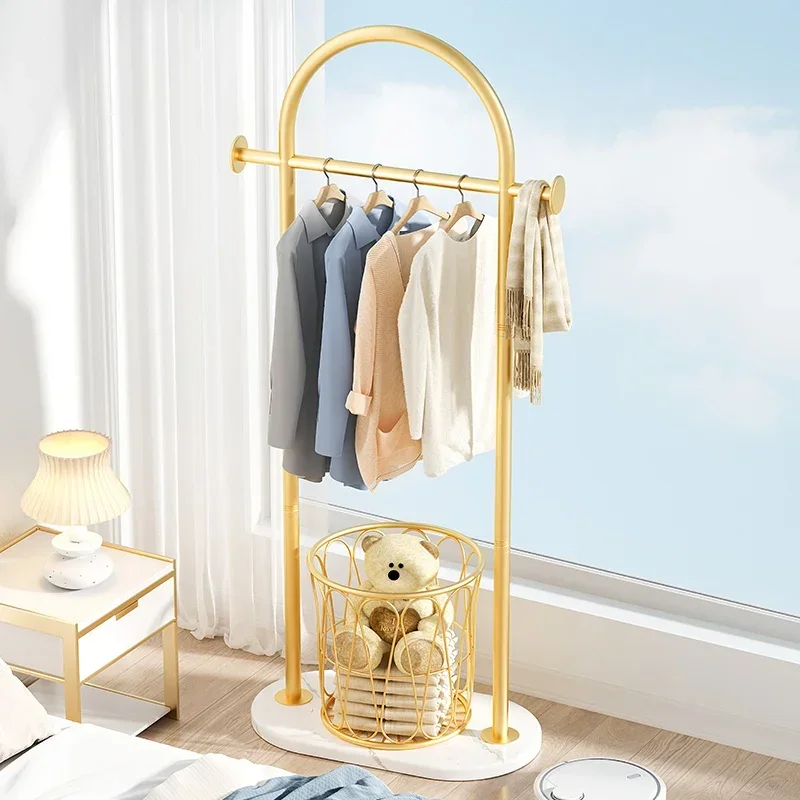 Bedroom Hanger Gold Clothing Rack Storage Coat Jacket Shoes Metal Rack Standing Shelf Colgadores De Ropa Hallway Furniture