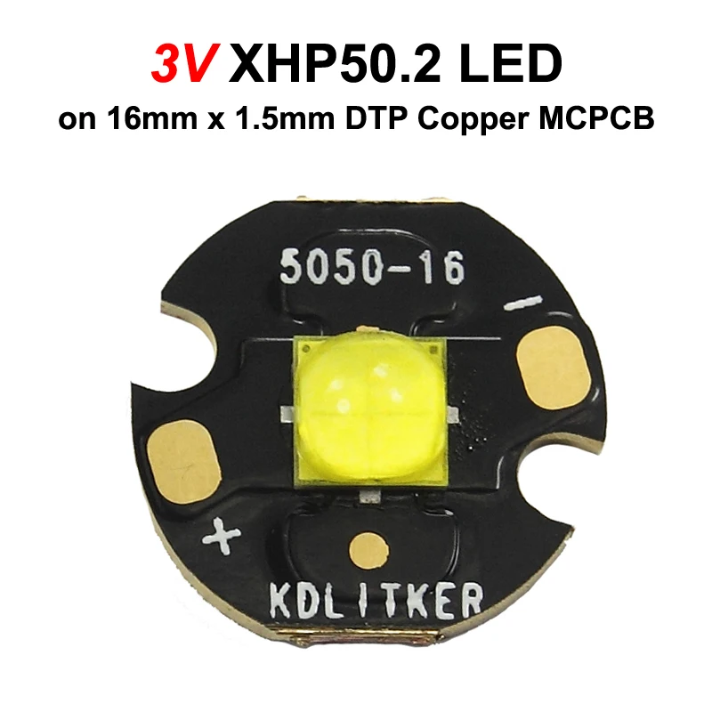 3V XHP50.2 18W 6A 2654 Lumens White 6500K SMD 5050 LED Emitter Flashlight DIY Bread