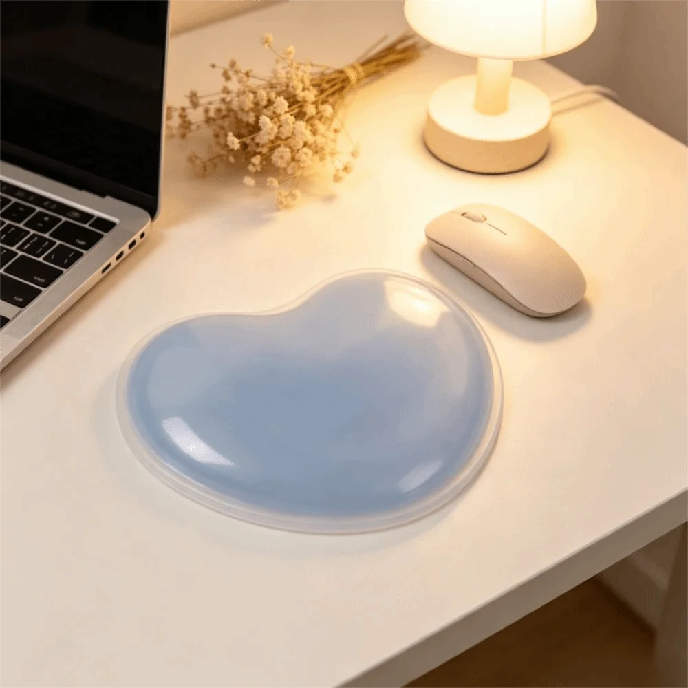 Soft Silicone Mouse Wrist Rest Anti Slip Non Slip Silicone Wrist Support Transparent Base Hand Pillow Cushion
