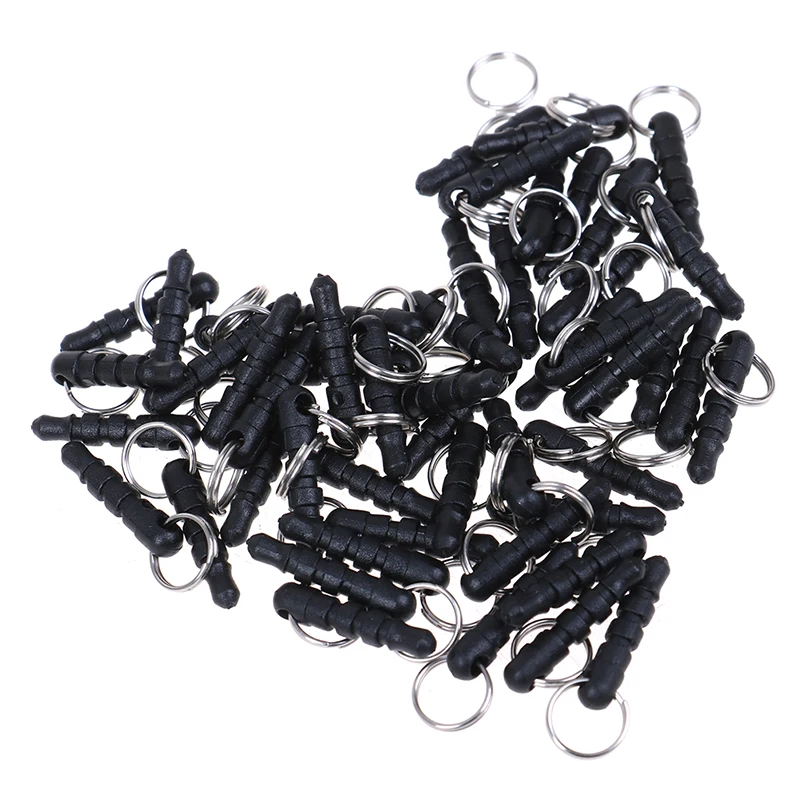 50pc 3.5mm Universal Black Phone Headphone Plug With Hole Ring Dust Plug