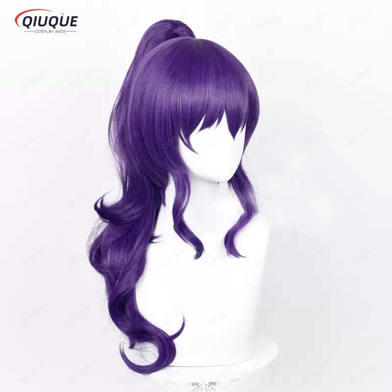 Anime projeto sekai palco colorido! Asahina mafuyu peruca cosplay escuro roxo rabo de cavalo resistente ao calor perucas de cabelo sintético +