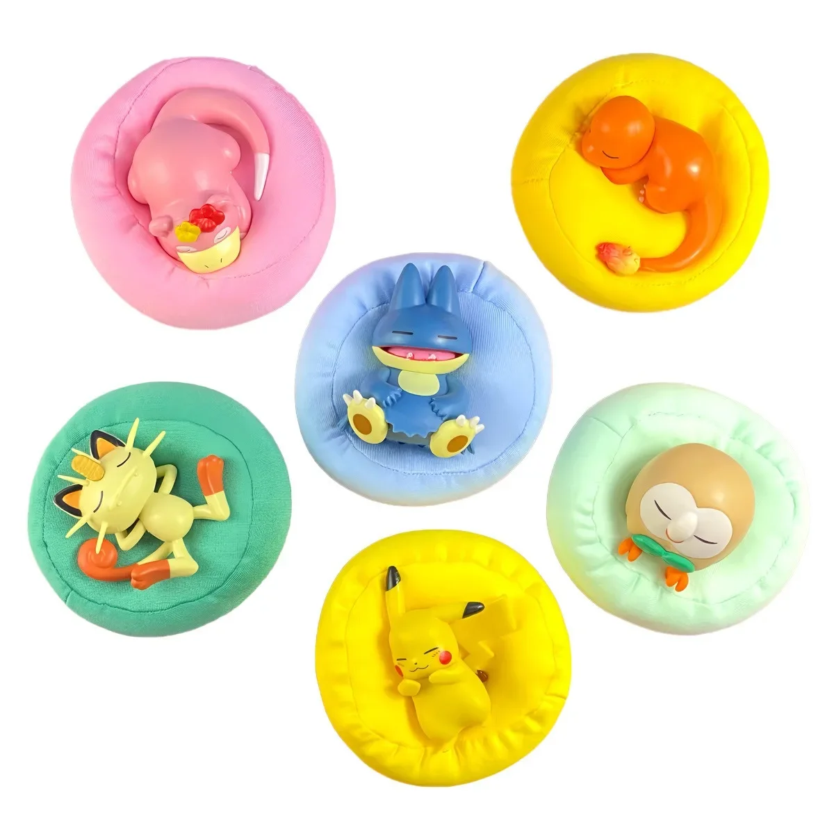 Pokemon Action Figures Starry Dream Pikachu Snorlax Squirtle Anime Model Car Interior Decorations Sleeping Position Toys Gifts