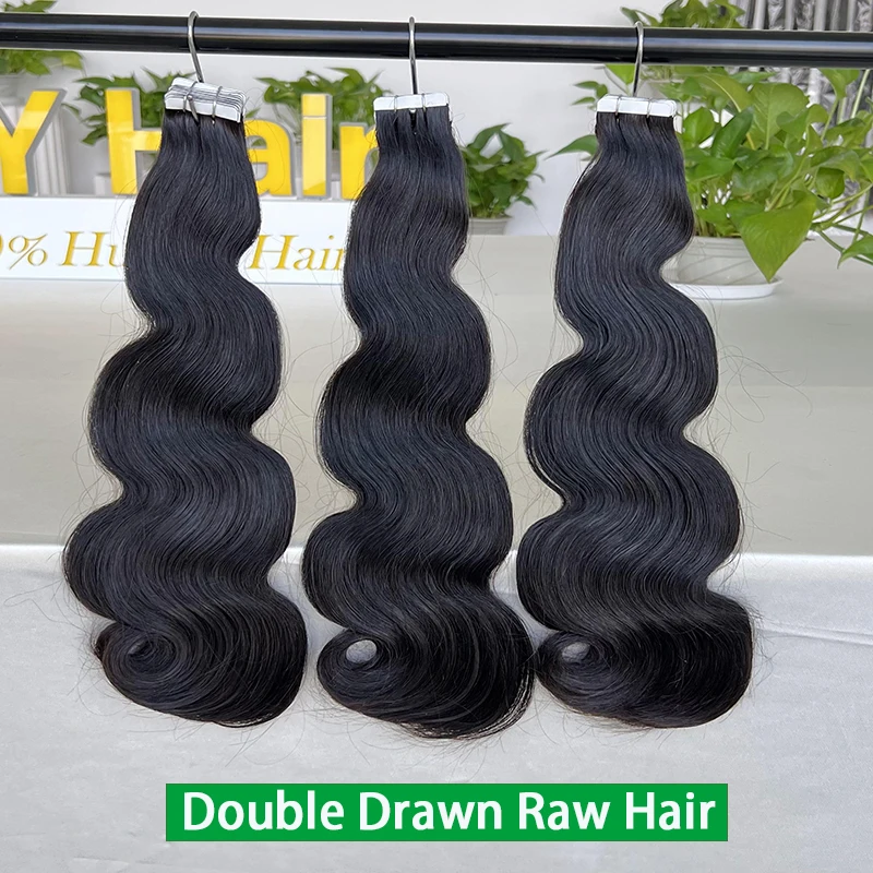 

Двойная вытянутая объемная волна, невидимая клейкая лента для наращивания волос, бесшовная лента из искусственной кожи, 100% настоящие человеческие волосы, вьетнамские необработанные волосы