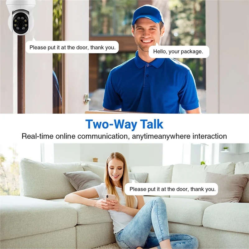 AC56-2MP Wireless PTZ IP Camera Full Color AI Humanoid Detection Auto Tracking Baby Monitor Home Security Camera