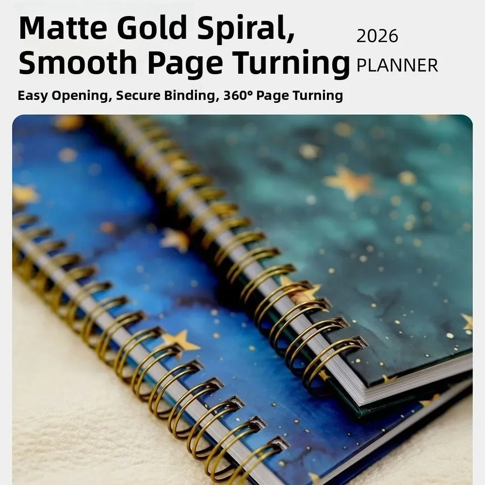 English 2026 Schedule Planner Notepad Wear-resistant Efficiency To-do List Notebook Thick Paper Bookmark Office Work Planner