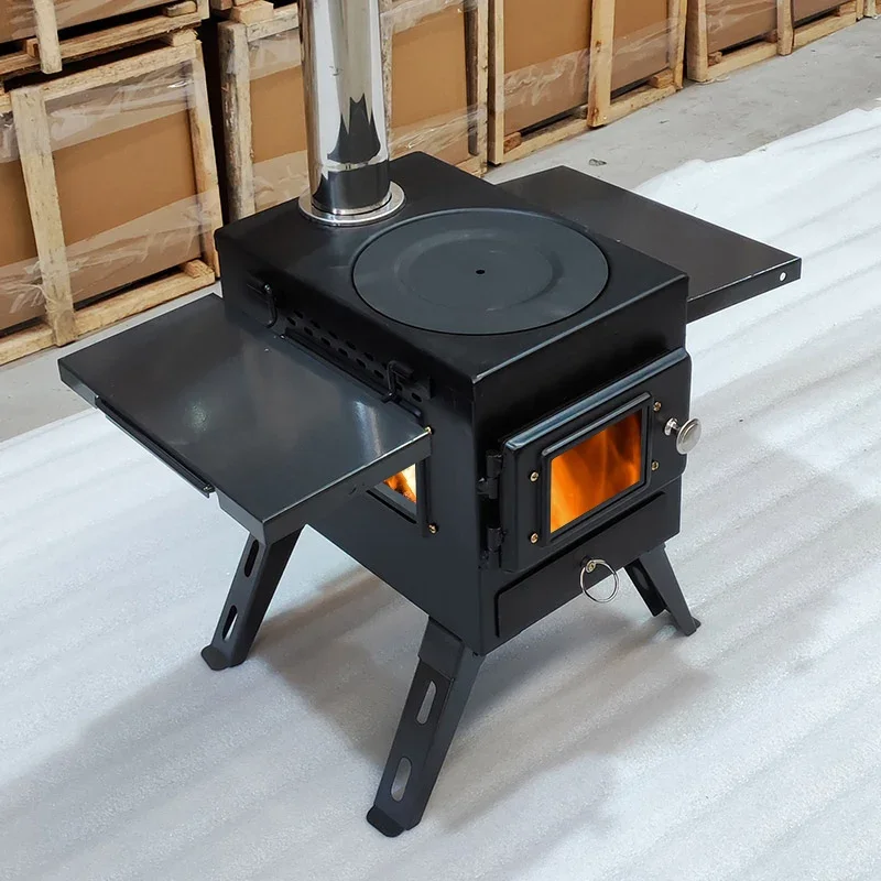 Portable Backpacking Airtight Tent Stove Firewood Stoves Wood Heater Outdoor Camping Tent Stove with Chimney