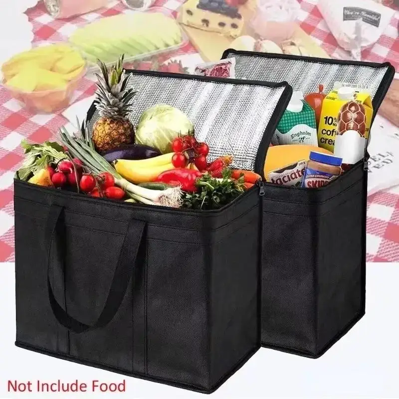 Large Outdoor Cooler Box Picnic Bag Portable Thermal Insulated Cooler Bag Camping Drink Bento Bags BBQ Zip Pack Picnic Supplies