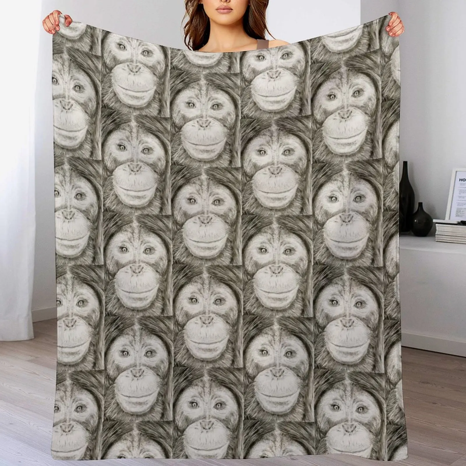 

Orangutan Throw Blanket Sofa Decorative Sofa Heavy Softest Blankets