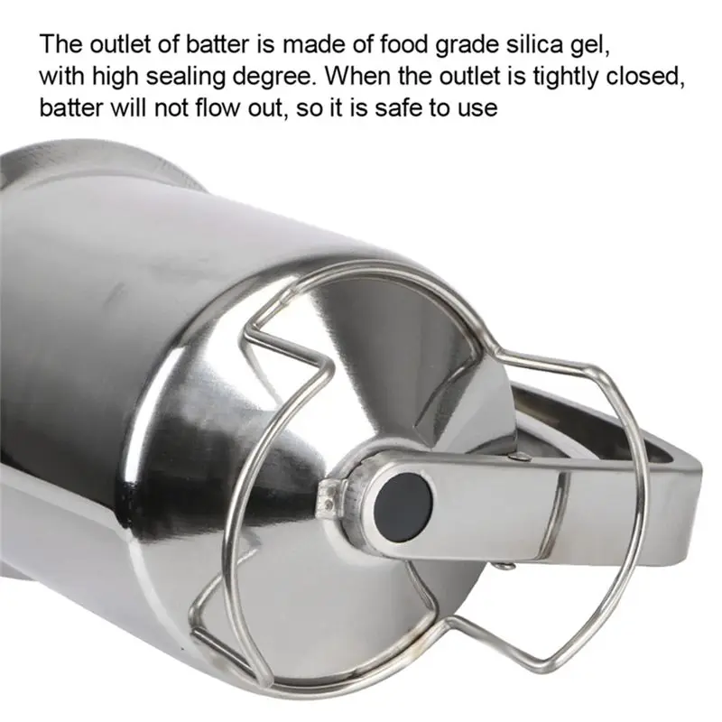 【ABFS】Handheld Stainless Steel Batter Dispenser Cake Cupcake Dough Dispensers Kitchen Tool Baking Flour Paste Funnel