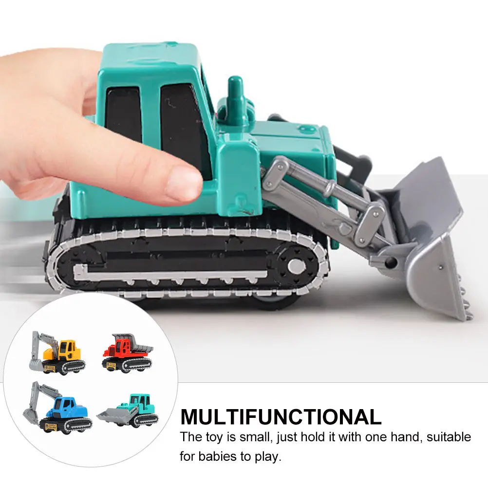 Juego de excavadora de 4 Uds., modelo de coche de ingeniería para chico, juguete extraíble, vehículo extraíble, aleación para niño