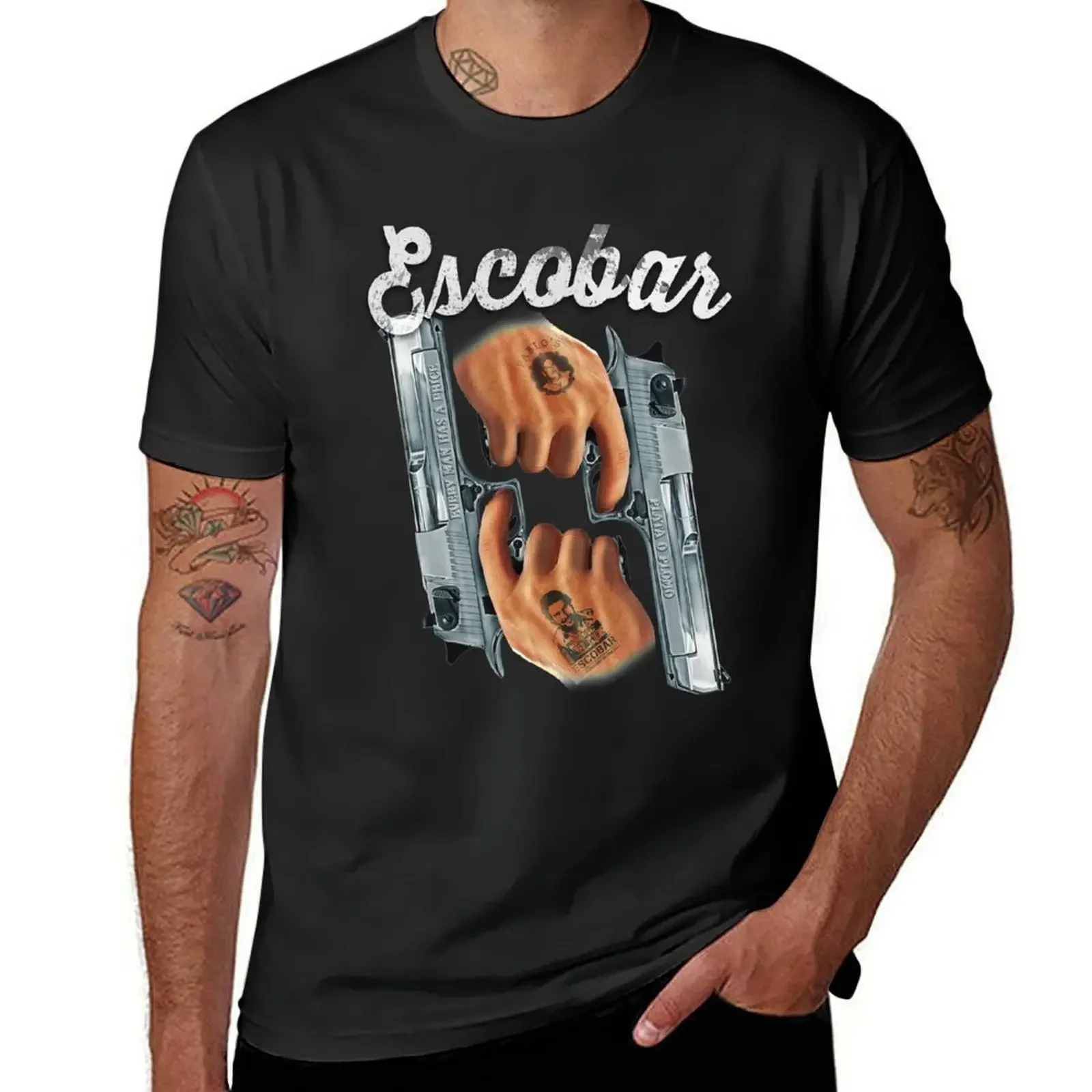 

Escobar Guns Tattoo T-Shirt graphic t shirts graphics men workout shirt
