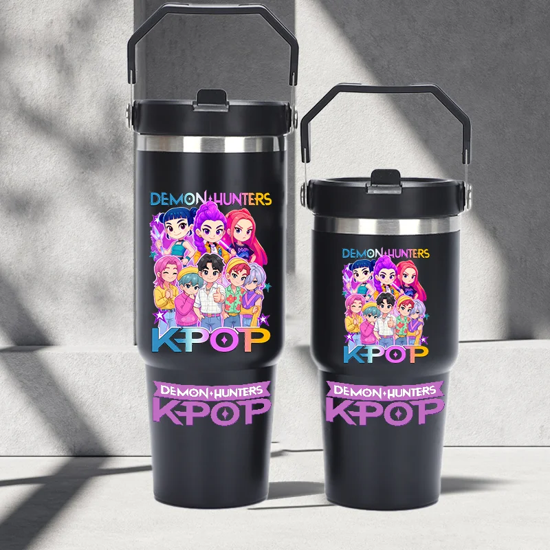 K-pop Demon Hunters HUNTR X Rumi Mira Zoey Jinu Celine Kpop Пластиковая чашка для воды K Pop Пляшка для питья School Huntrix Gourde