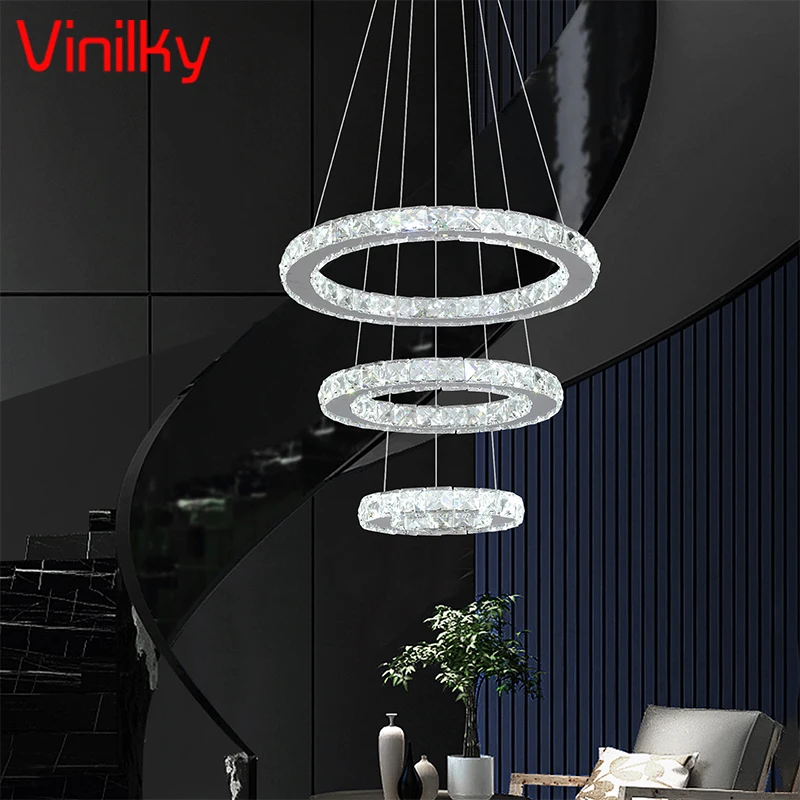 

Luxury Crystal Round Led Chandelier Spiral Living Room Pendant Light Modern K9 Chrome Restaurant Ceiling Chandelier Lamp Lustres