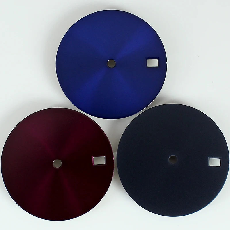 عالية الجودة 28.5 مللي متر العقيمة ساعة فارغة الهاتفي الأسود الشظية الذهب الأزرق وجوه ل NH35 NH36 ساعة يد تعمل بالحركة قطع الغيار/استبدال أجزاء