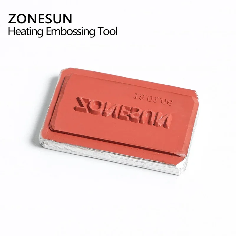 ZONESUN DIY Hot Foil Silicone Mold Embossing Plate Custom Brand Logo For Plastic Wood Sunglasses Heat Stamping