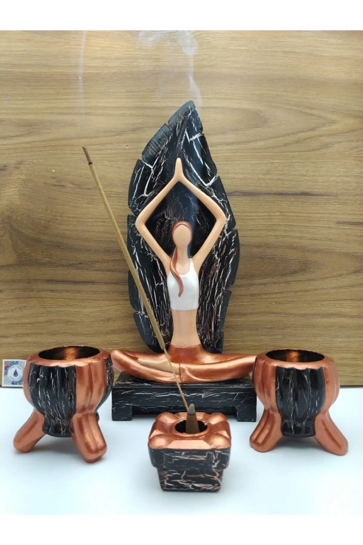 Girl Practicing Yoga Incense Holder And Candle Holder 4