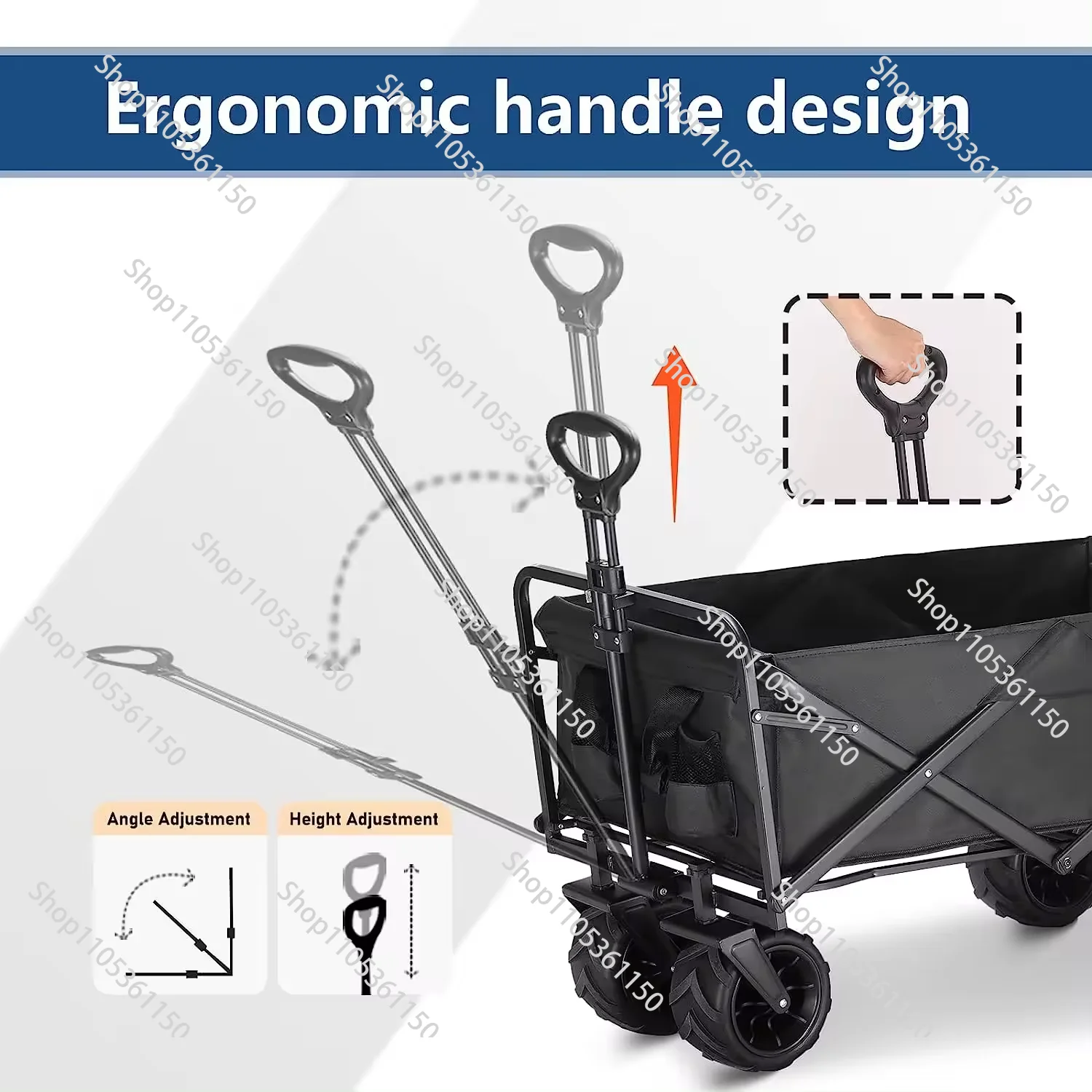 Mingchan Quality Outdoor Garden Park Utility Wagon Portable Beach Trolley Cart Foldable Camping Stroller Folding Wagon