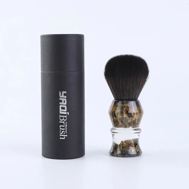 Yaqi 24 مللي متر الأحجار العميقة الاصطناعية الشعر الراتنج مقبض للرجال فرشاة الحلاقة الرطبة السفر المحمولة عالية الجودة فرشاة الحلاقة المنزلية