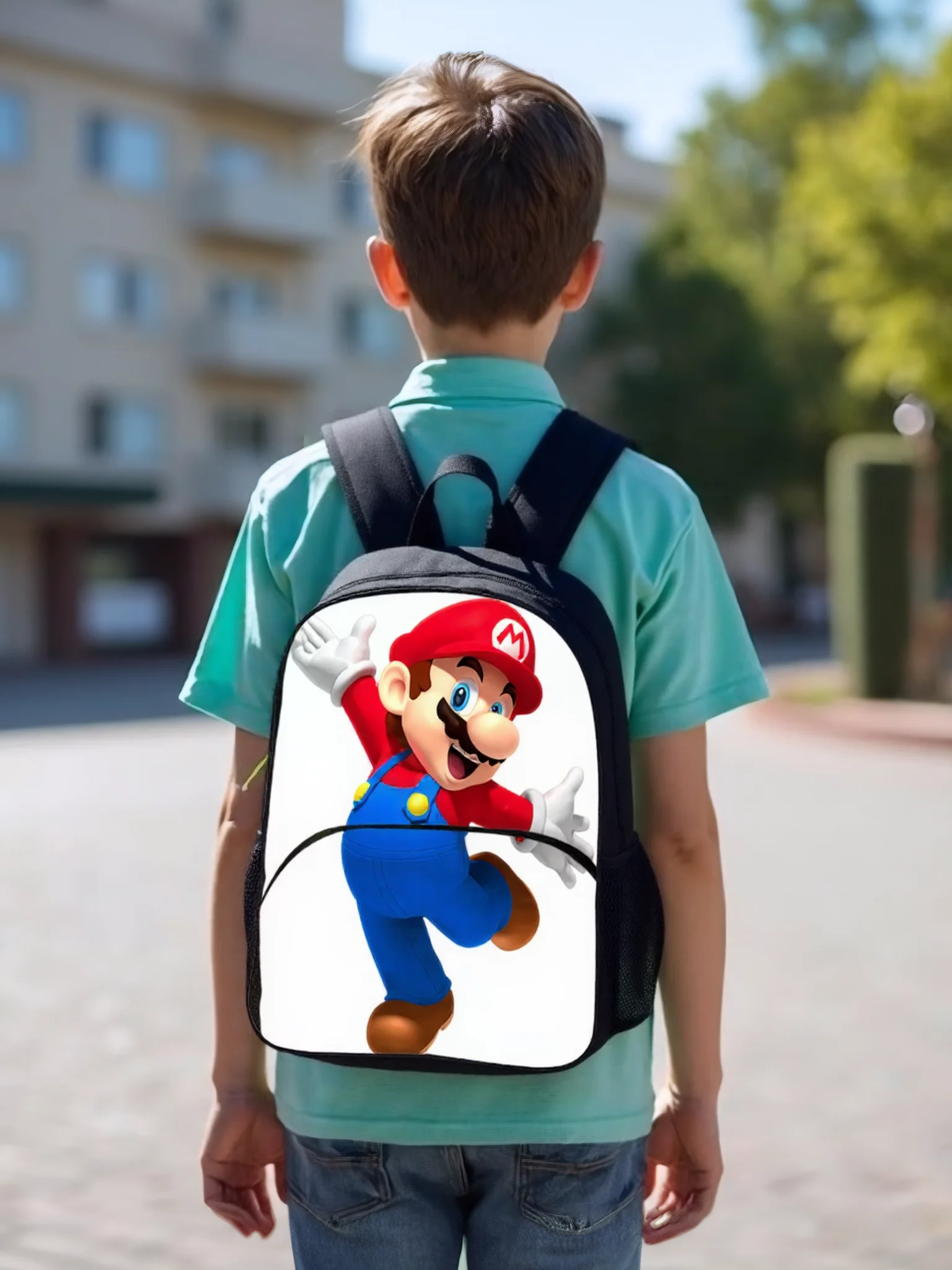 Super Mario Lightweight Children Knapsack-Multifunction Daily Backpack-Large Capacity Rucksack for Elementary Boys Girls