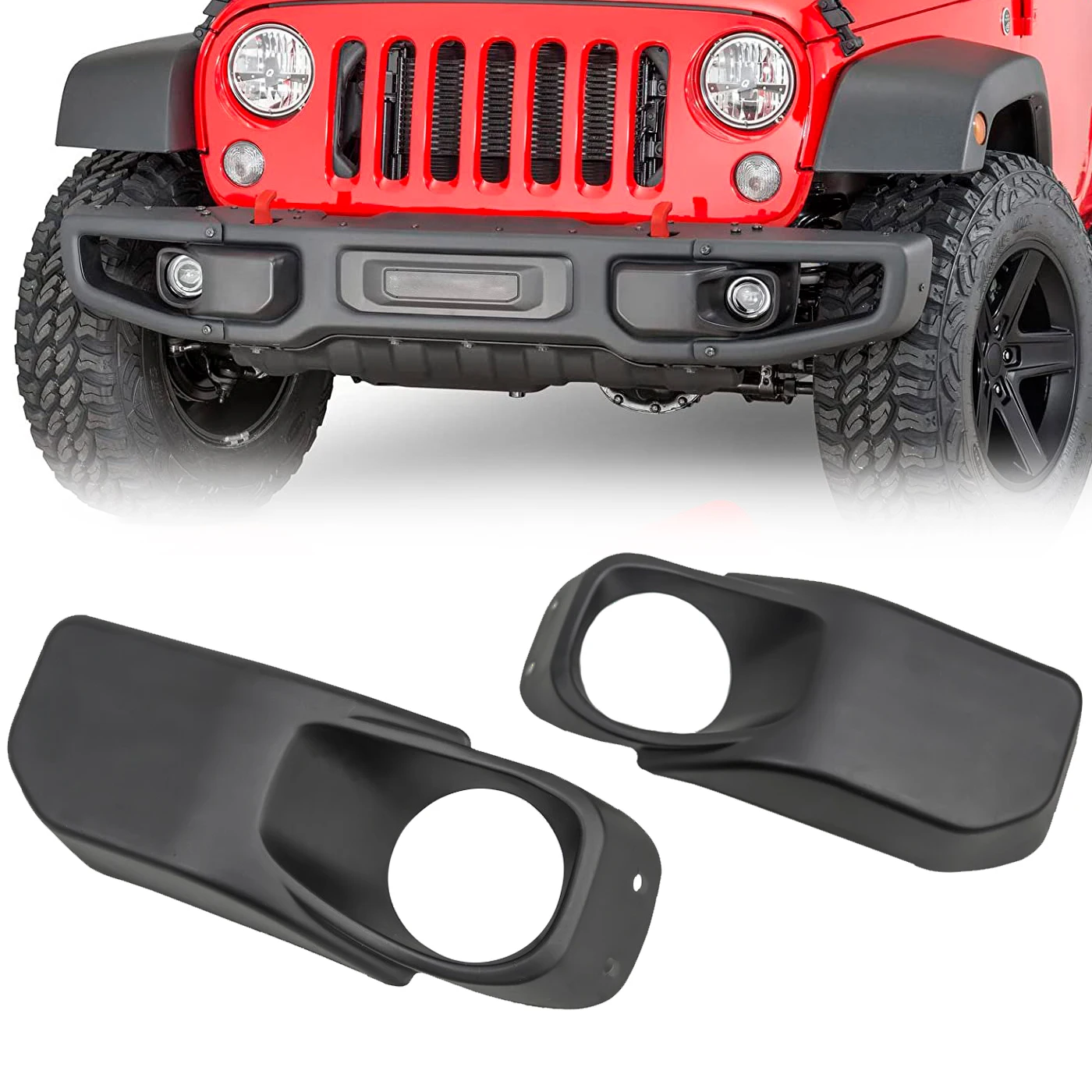 

10th Anniversary Front Bumper Fog Light Cover Guard Bezel For Jeep Wrangler JK 07-17 JL 2018+