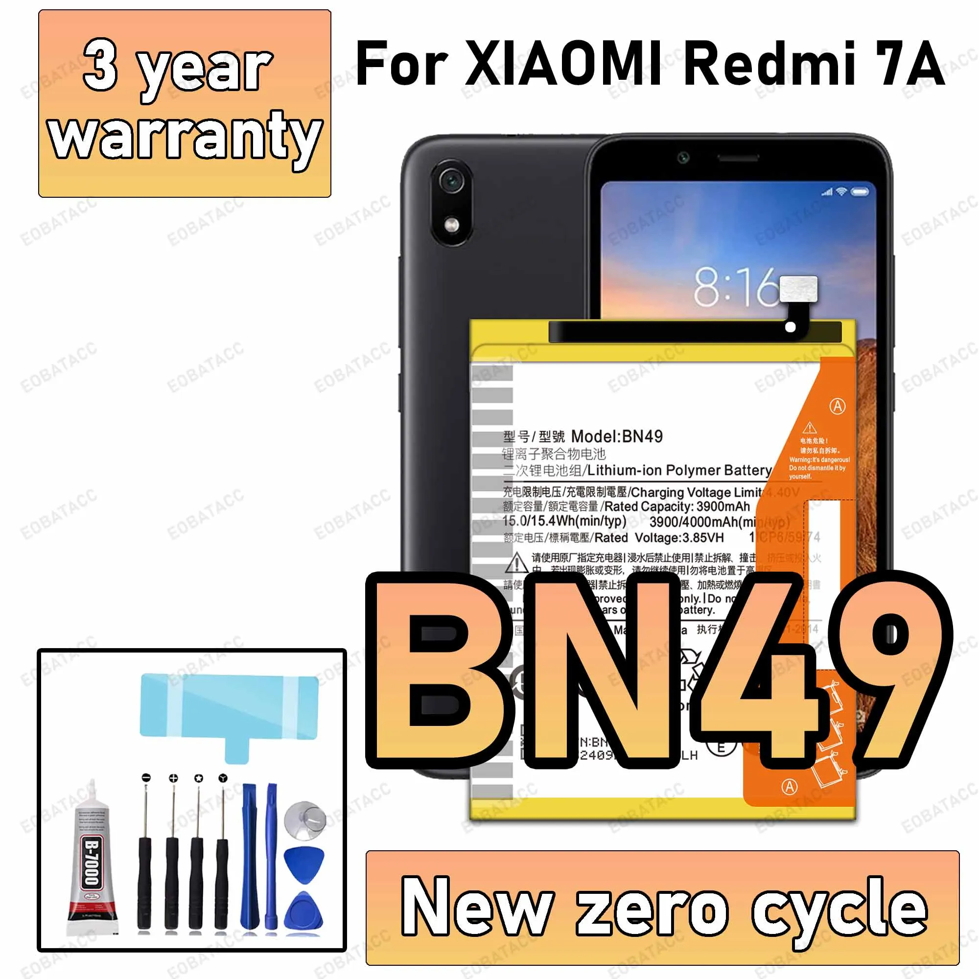 بطارية BN49 جديدة عالية الجودة لعام 100% لهاتف XIAOMI Redmi 7A بطارية بديلة + أدوات مجانية