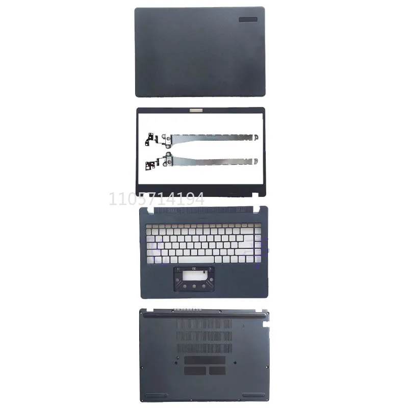 lcdバックカバー-フロントベゼル-acer-travelmate-p214-n19q7用パームレスト上部カバー-ボトムケース-ヒンジ-ブラック