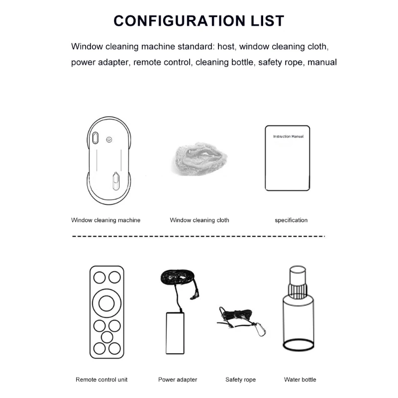 Krachtige raamreiniger met intelligente randdetectie en verschillende reinigingsroute geschikt voor raam en glas
