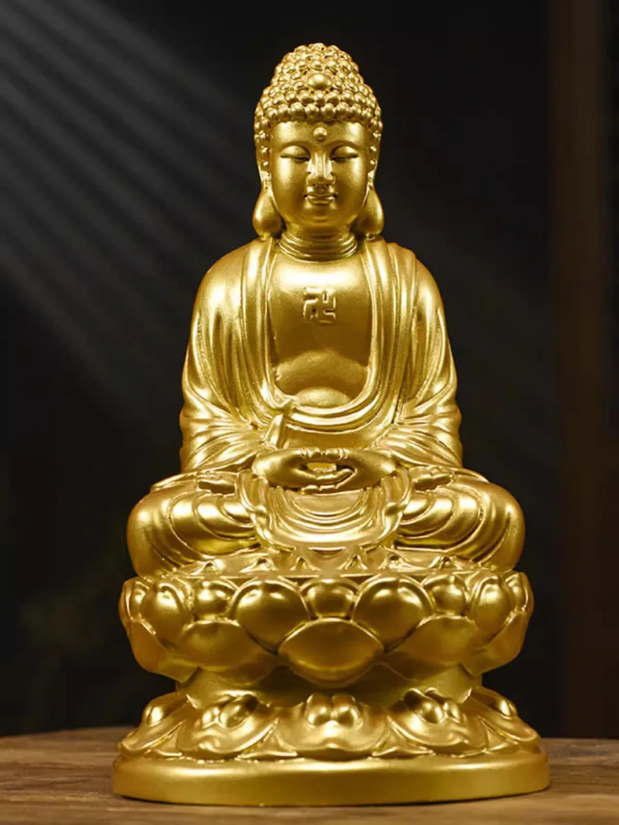 Classical Ebony Wood and Rosewood Carvings and Decorations of Buddha Buddha, offering the Statue of Shakyamuni at Home