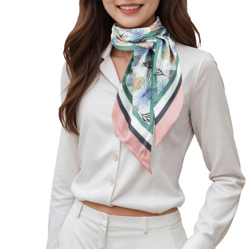 Fashion Stripes Hair Ribbon Scarf Women Neck Tie Bag Scarfs Satin Silk Skinny Headscarves Ladies Small Long Scarf Silk Scarf New