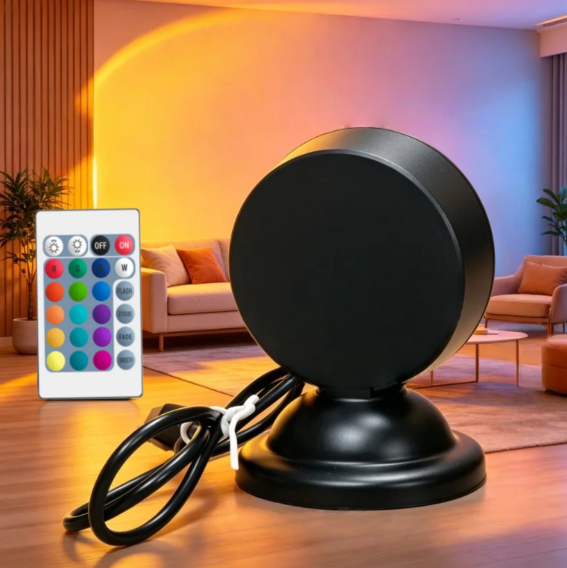 

Mini Sunset Lamp RGB 16 Colors LED Projection Light USB Rechargeable Remote Control Night Light Bedroom Decor Photography Atmosphere Lamp