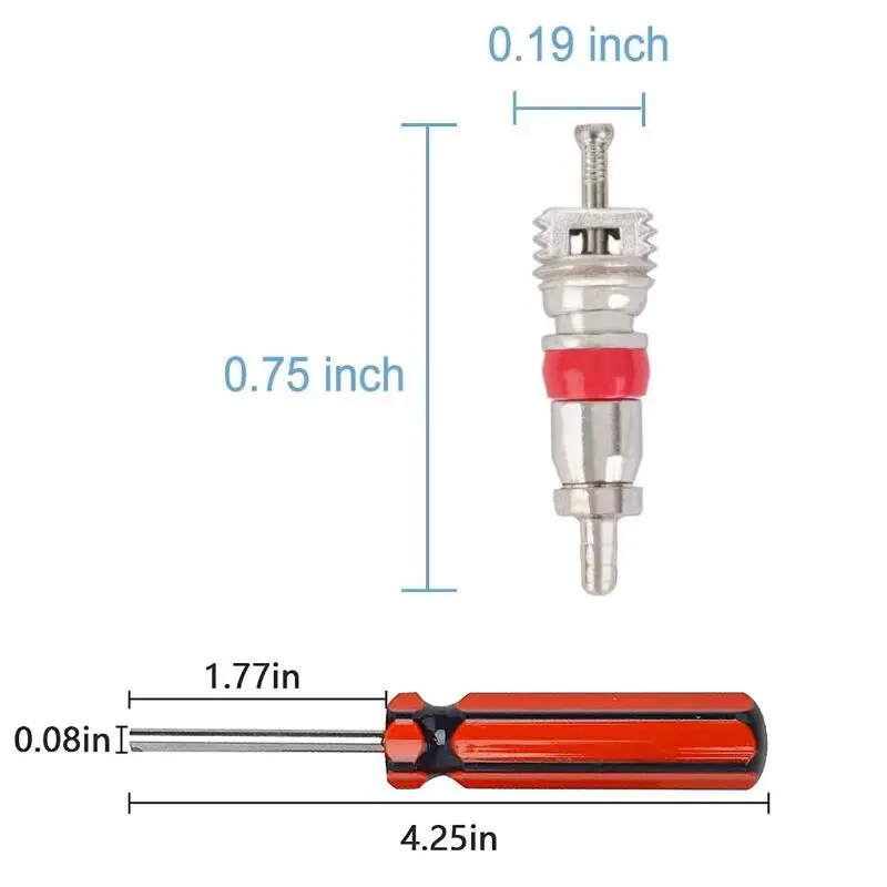 20 قطعة صمام إطار السيارة أدوات إزالة الأساسية إدراج مع أداة إزالة لسيارة دراجة نارية عجلة صمام الأساسية وجع مفك مسامير #2