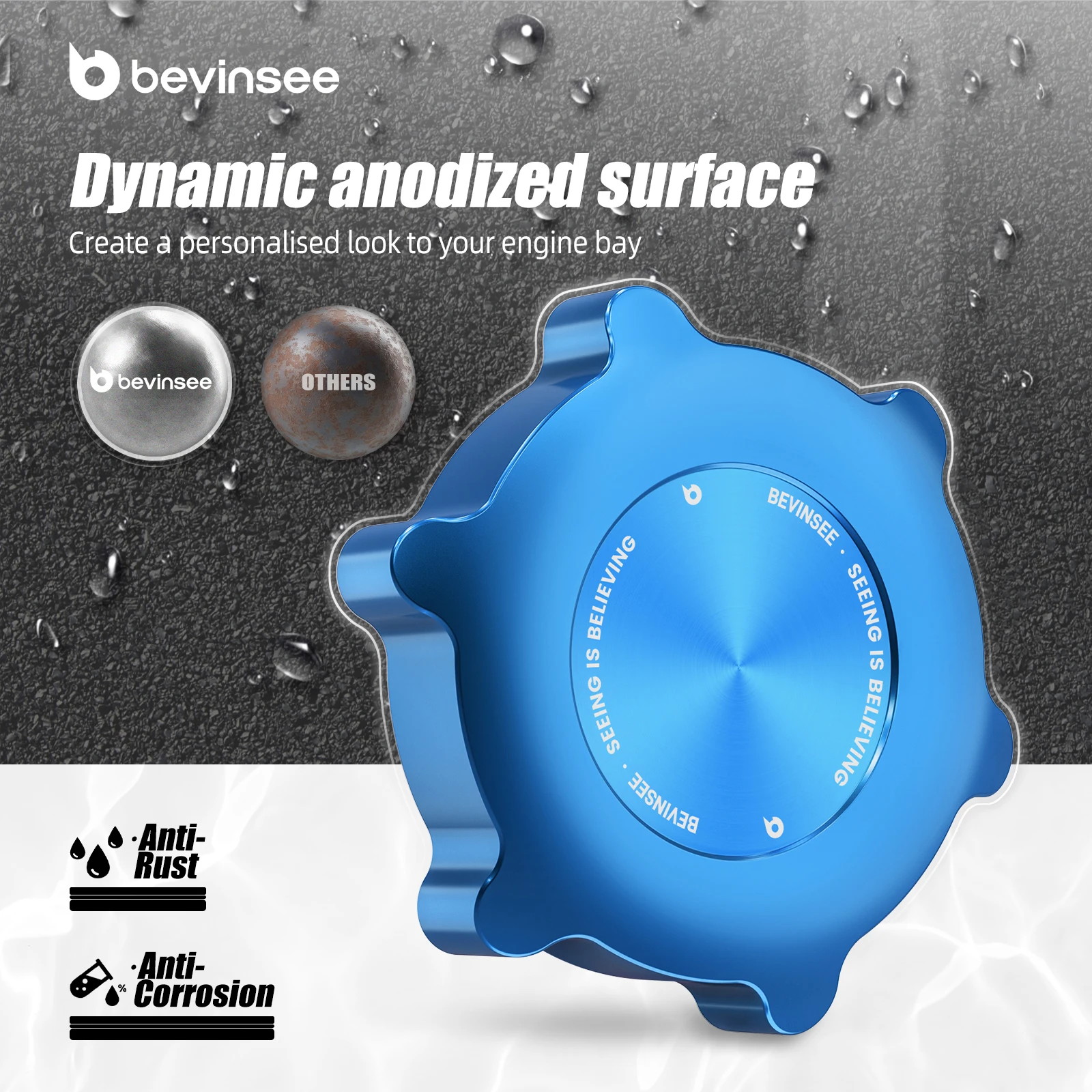 BEVINSEE الألومنيوم زيت المحرك حشو الرقبة غطاء عازل لسيارات BMW E39 E60 E61 525i 528i 530i,E90 E92 E46 E36 E30,X3 E83,X5 E53 E70