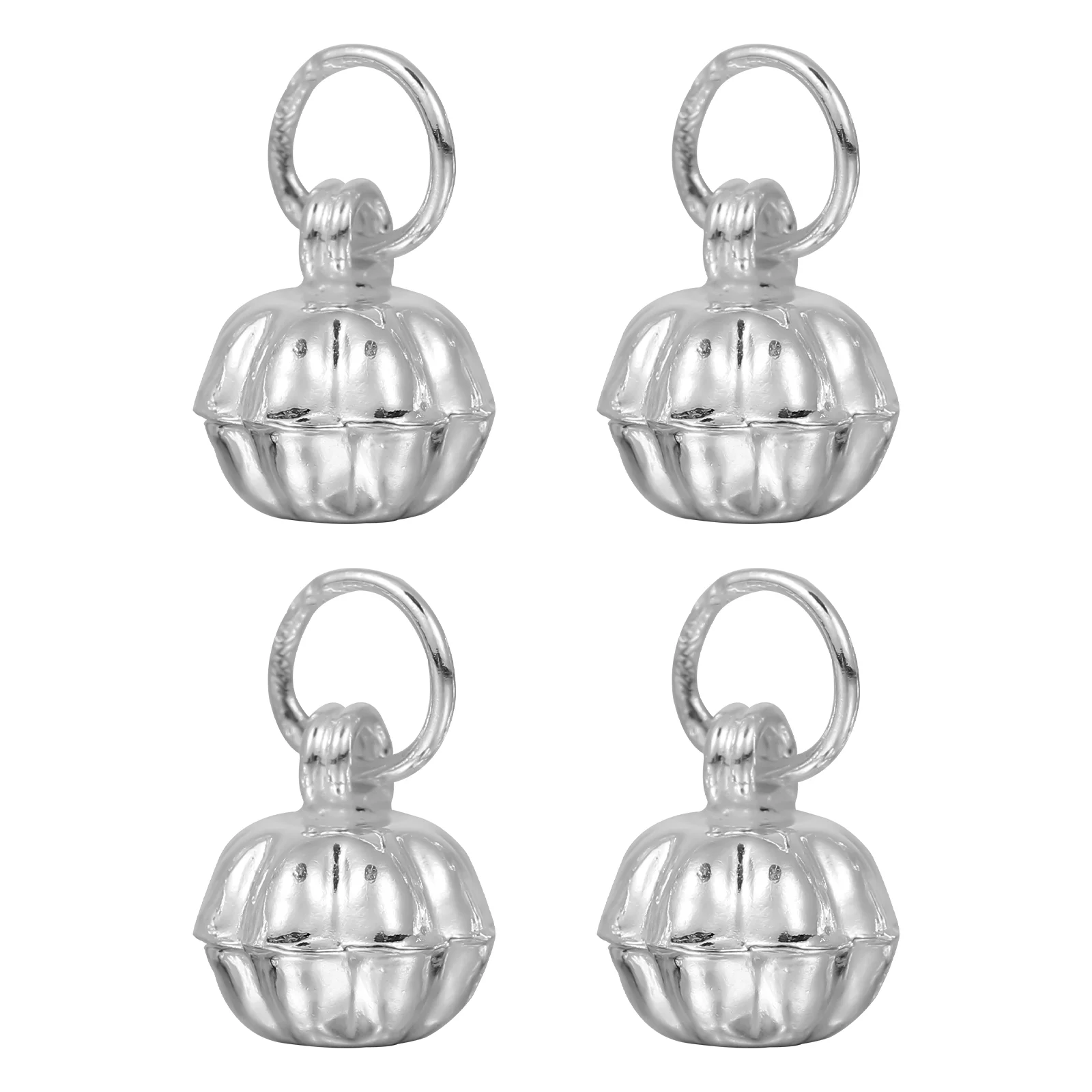 

4 Pcs Pumpkin Shaped Jingle Bells Accessory Jewelry Findings Pet Collar Pendants