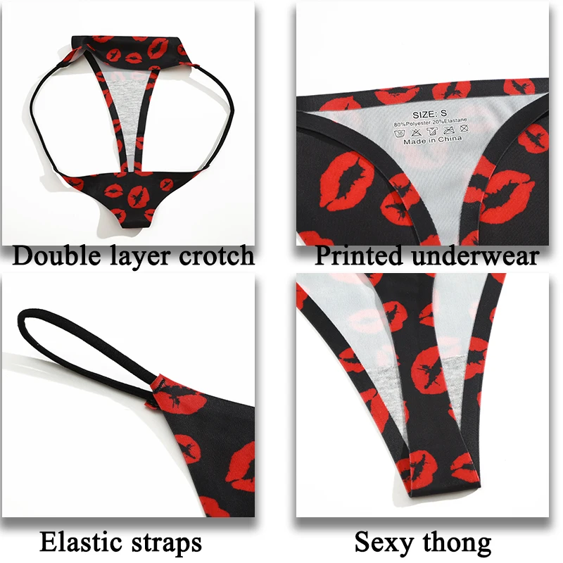 FINETOO 4PCS Seamless Thong Women Thin Strap Low Waist High Flexibility Panties Sexy Underwear Ladies Briefs T-back Comfortable - Image 2