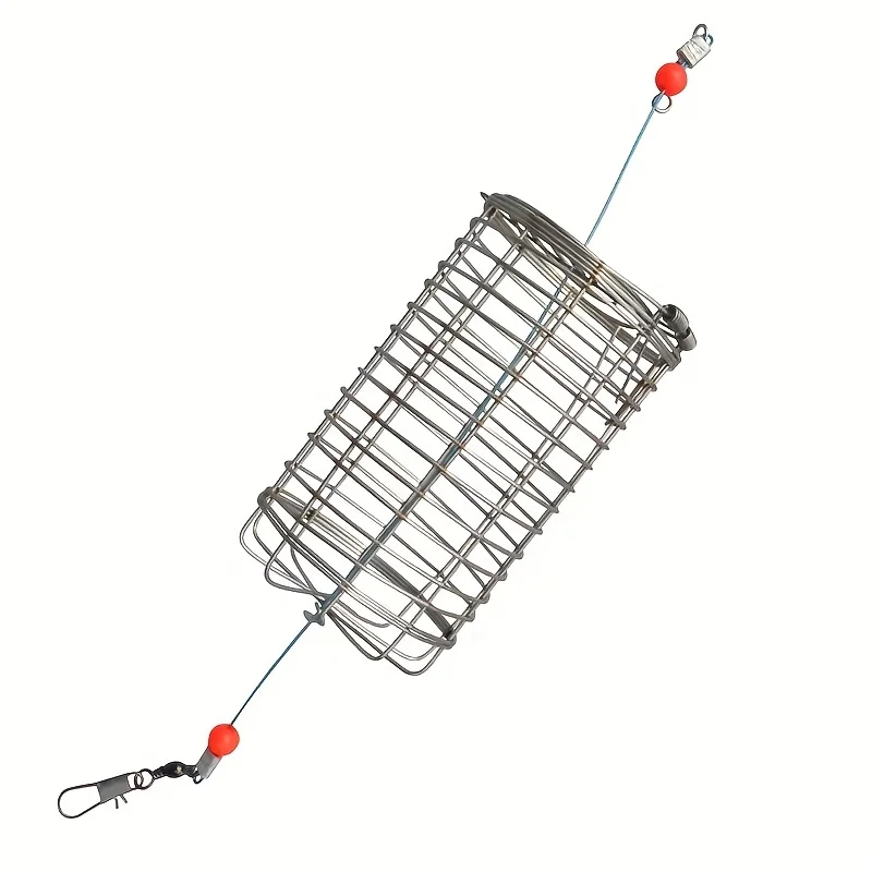5pcs Durable Stainless Steel Wire Bait Cage for Fishing - Easy to Use and Convenient for Throwing Devices and Bait Feeders