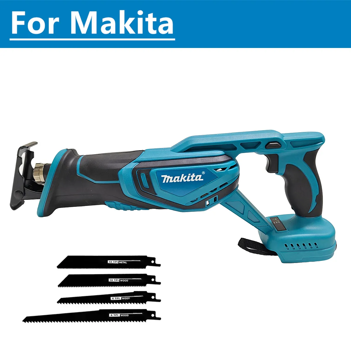 Аккумуляторная сабельная пила Makita с 4 лезвиями, мощная бесщеточная электрическая пила для резки, совместимая с аккуму