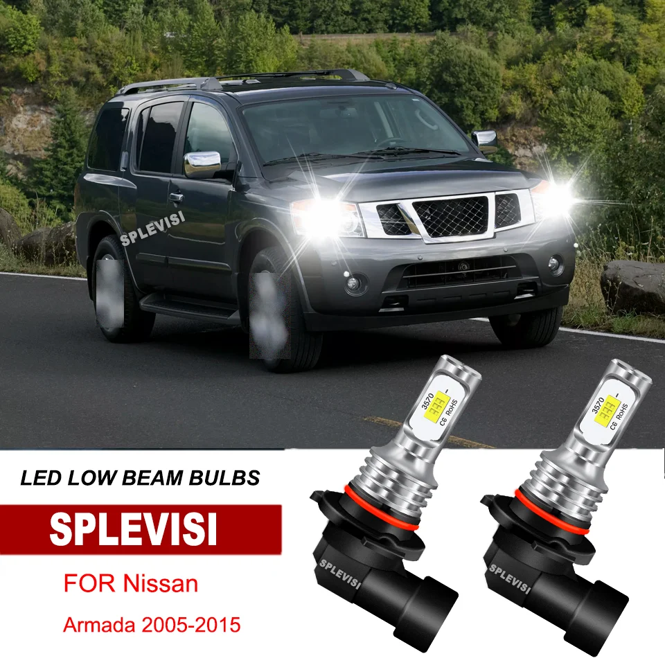 

2x 9006 HB4 LED Headlight Bulbs Low Beam Kit IP67 6000K White For Nissan Armada 2005-2015 Titan 2004-2015