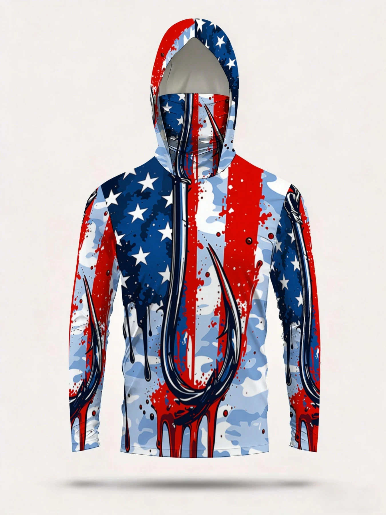 2026 Summer New Style Men's Long-Sleeved Shirt with 3D Star Pattern Print for Sports Comfortable Soft Breathable view 4