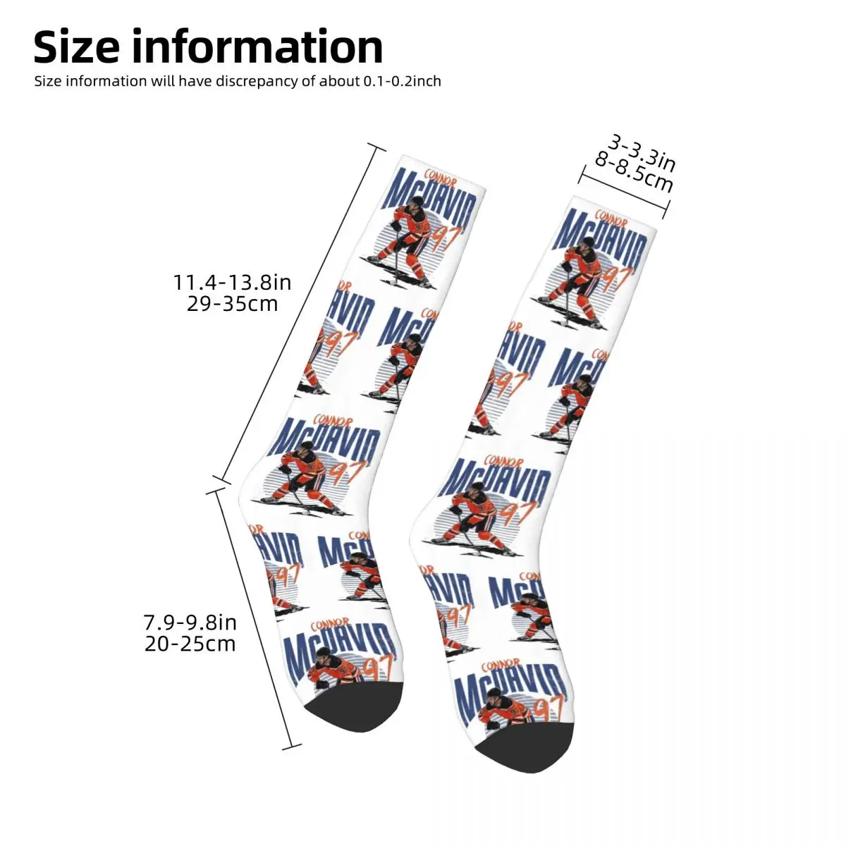 Connor McDavid 97 For Edmonton Oilers Fans Socks Harajuku Super Soft Stockings All Season Long Socks Accessories for Unisex Gift