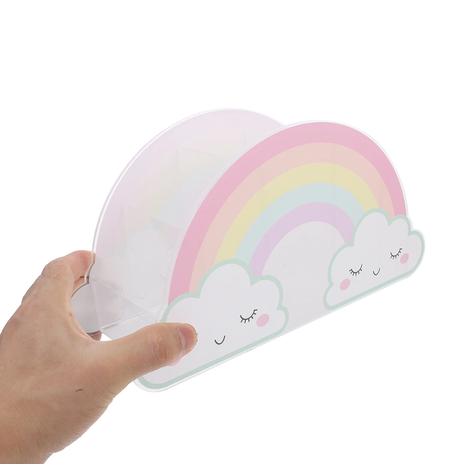 

Rainbow ABS Pen Holder Compact Desk Organizer Decorative Pencil Storage Office Desktop Organizer Pen Holder Pencil Dispenser