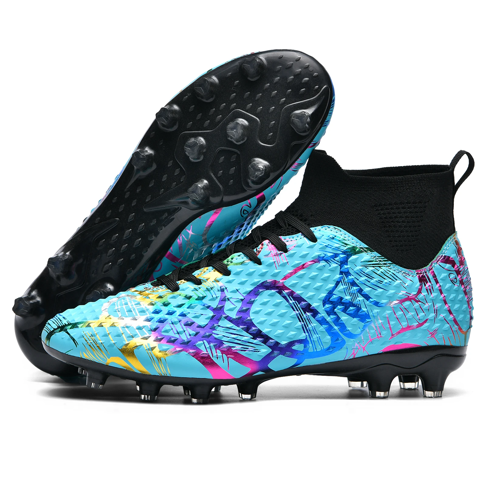 New High-Top Student Outdoor Sports Shoes Special Soccer Shoe Student Competitions Teenagers Training Football Shoes 31-40#