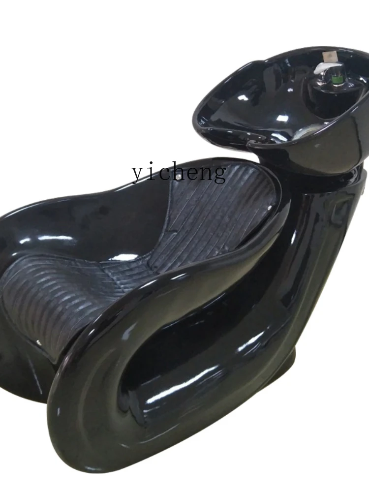 Zc Shampoo Chair Barber Shop for Hair Salon Flushing Bed Lying Half Ceramic Basin Salon Shampoo Bed