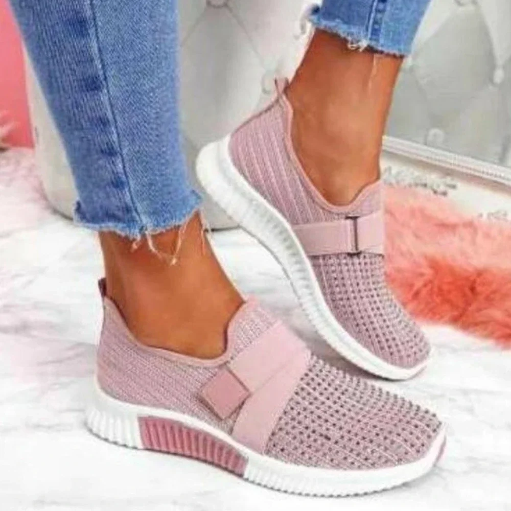 Baskets légères en maille pour femmes, chaussures de sport décontractées, plates, respirantes, non ald, été