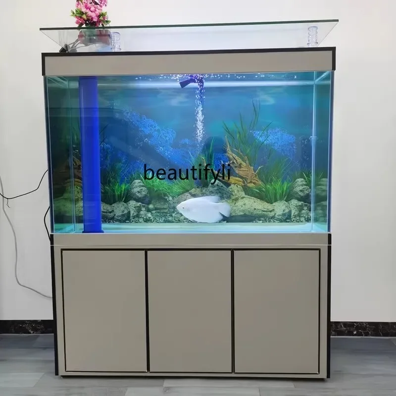 Square screen bottom filter fish tank glass aquarium screen partition  H