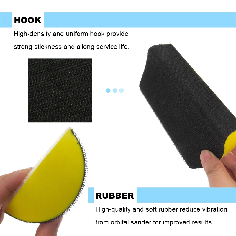 1-4 PCS 6 Inch Hand Sanding Blocks Rectangle and Mouse-Shaped Hooorking Hook Backing Sandpaper Holder for Furniturek for Woodw