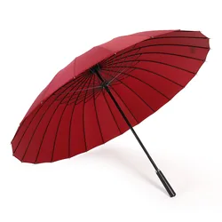 Parapluie long manuel Sophia pour hommes et femmes, rétro, rouge, noir, grand, anti-tempête, crème solaire, mignon, ménage, affaires 24