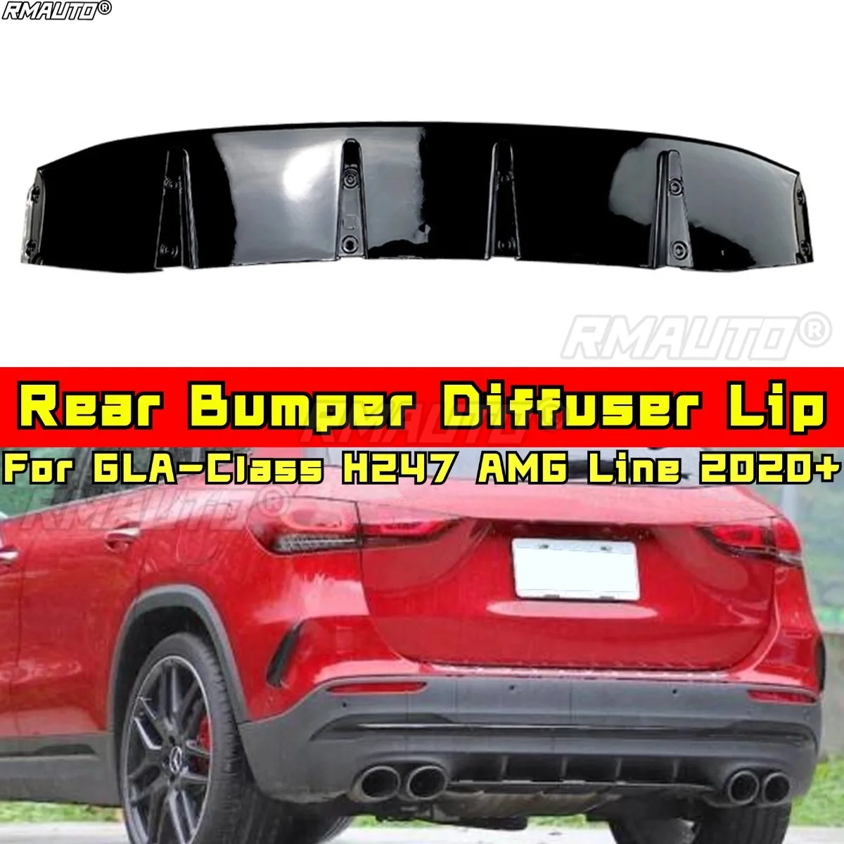 

For Mercedes Benz GLA-Class H247 AMG Line 2020+ Body Kit Rear Bumper Diffuser Rear Bumper Splitter Cover Car Accessories